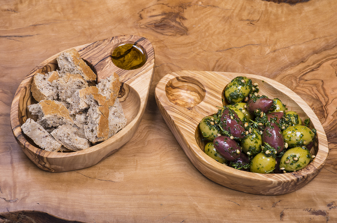 large olive wood dish